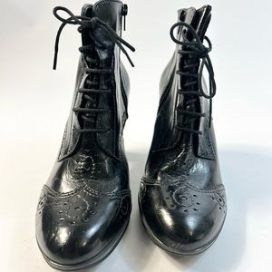 Franco Sarto High Heel Black Ankle Boot Lace-Up Women’s Sz 6M